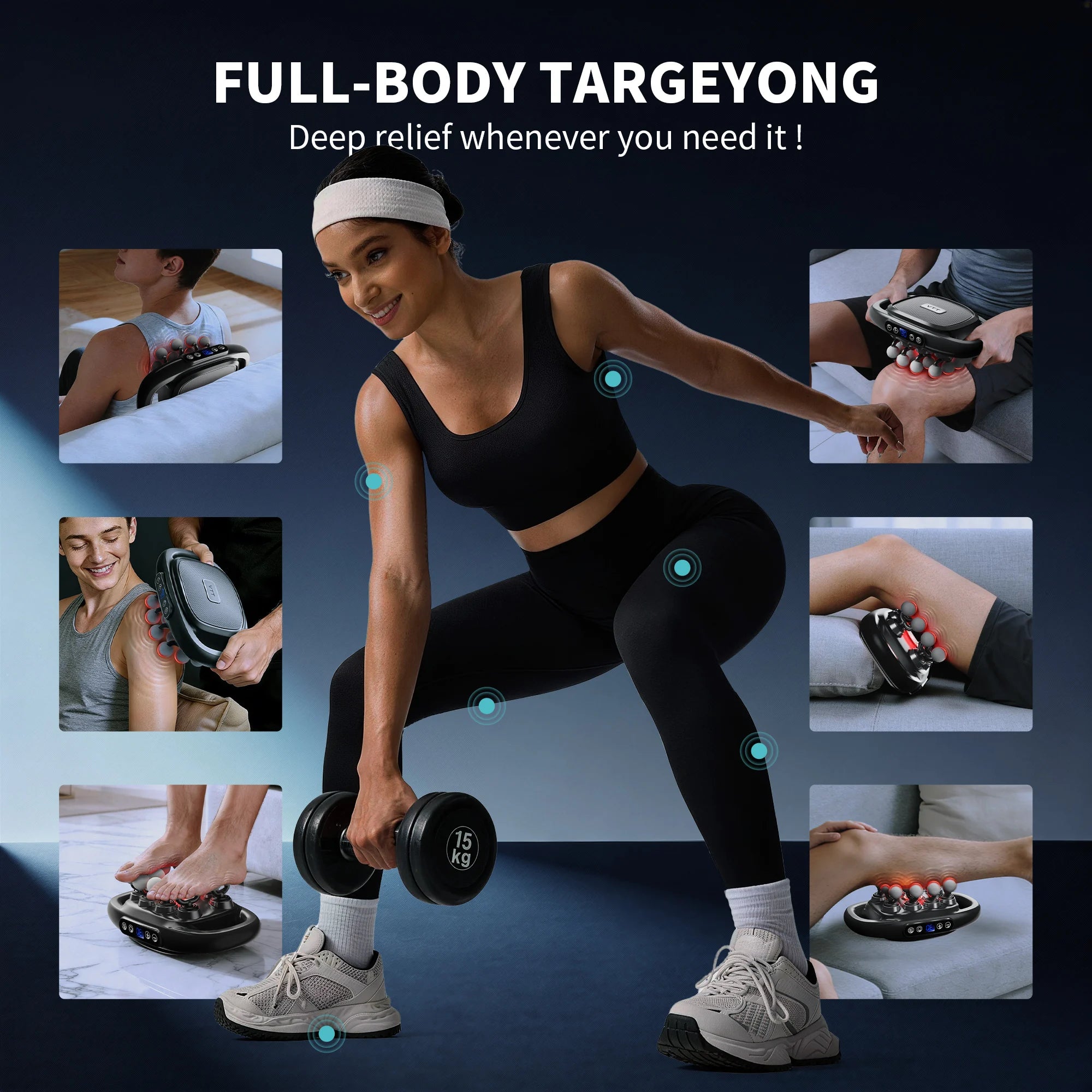 VTT 16-Head Massage Gun: 3 Modes, 30 Intensities, Quiet Deep Tissue Muscle Pain Relief