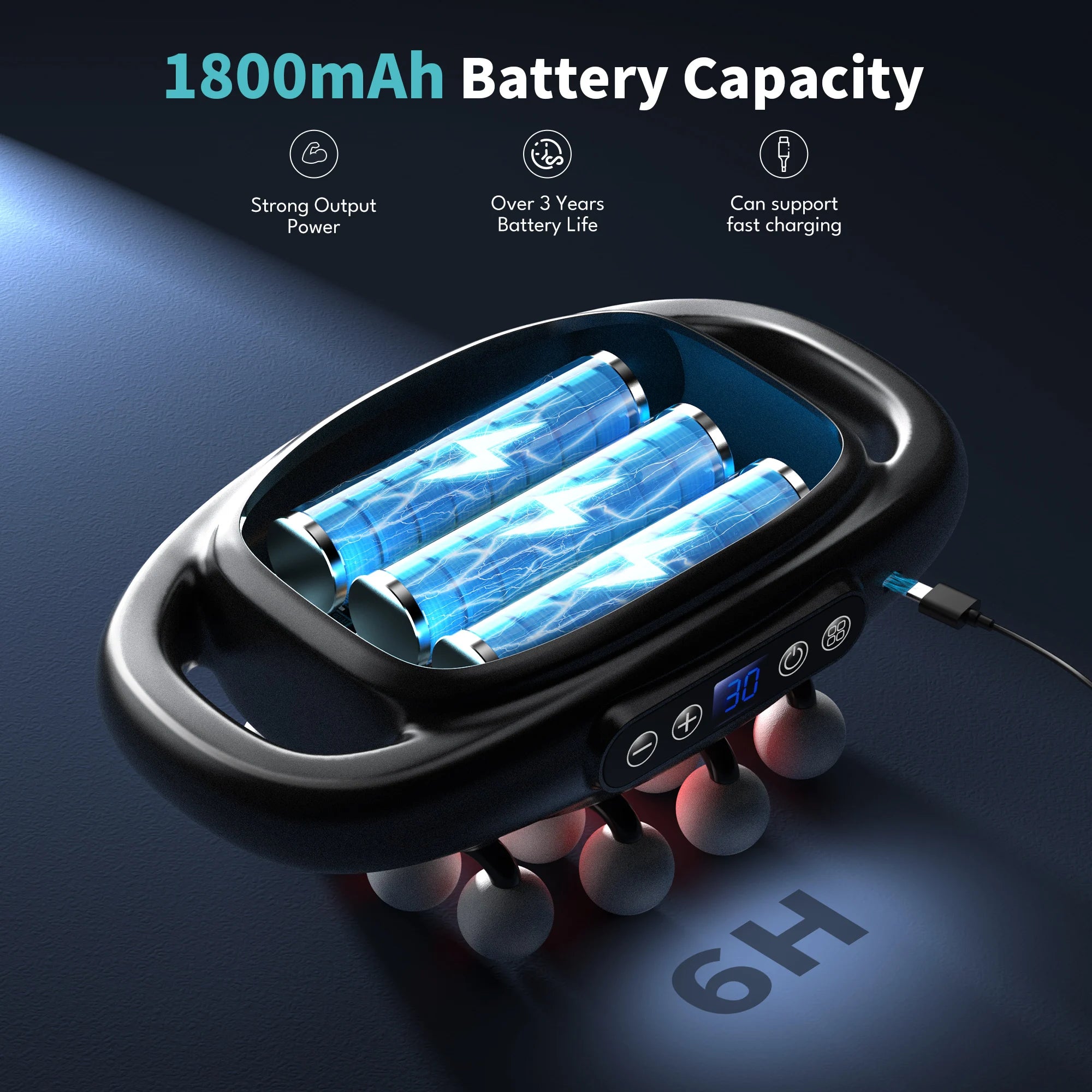 VTT 16-Head Massage Gun: 3 Modes, 30 Intensities, Quiet Deep Tissue Muscle Pain Relief