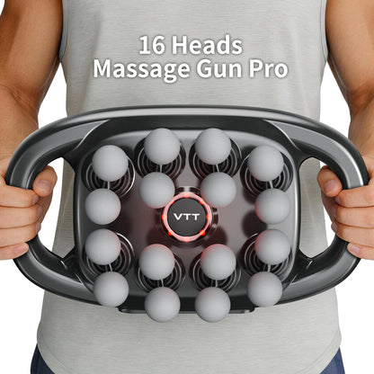 VTT 16 Head Massage Gun Pro, Deep Tissue Percussion Massager for Full Body Muscle Pain Relief, Workout Recovery