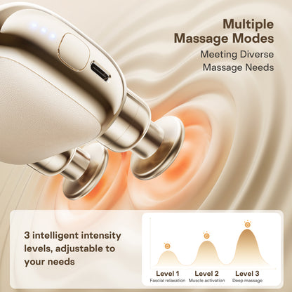 VTT Mini Fascial Massage Gun, Mini Pocket Massager, Portable Handheld Deep Tissue Massager with Dual Massage Heads for Women, Gentle Muscle Relief for Home & Office