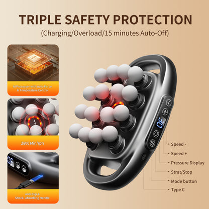 VTT 16 Head Massage Gun Pro, Deep Tissue Percussion Massager for Full Body Muscle Pain Relief, Workout Recovery