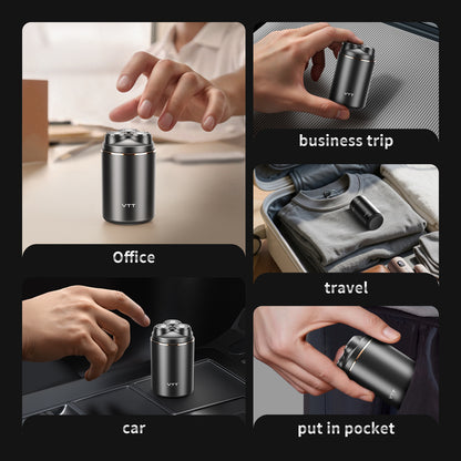 VTT Electric Razor for Men, Wet & Dry Cordless Shaver, IPX6 Waterproof, 3-Head Floating Blades for Gentle Shaving on Sensitive Skin, USB Rechargeable Compact Travel Shaver, Gift for Men