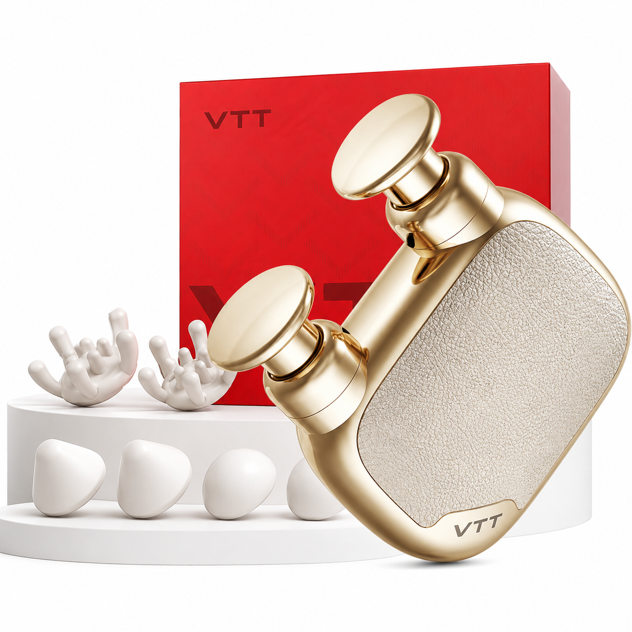 VTT Mini Fascial Massage Gun, Mini Pocket Massager, Portable Handheld Deep Tissue Massager with Dual Massage Heads for Women, Gentle Muscle Relief for Home & Office